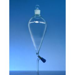 Funnel Separating Pear Shape Fitted With Boroflo Stopcock With PTFE Key And Glass Stoppe 250 ML